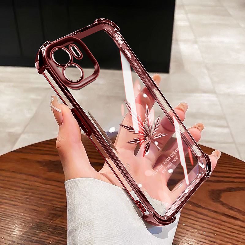 Ốp điện thoại chống rơi YBD cho Redmi A1 A2 Plus A1 + A2 + 2022 Xiaomi POCO C50 C51 Lá phong bạch quả cổ điển Bảo vệ toàn diện Ốp lưng trong suốt