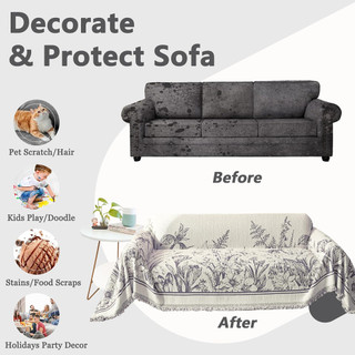 AIMI Vỏ Bọc Ghế Sofa Phong Cách Bohemian Bọc Sofa Trang Trí Nhà Cửa Decor Phù Hợp Với Mọi Mùa Chống Trượt Đa Năng Nhung Bọc Ghế Sofa