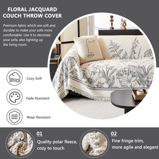 AIMI Vỏ Bọc Ghế Sofa Phong Cách Bohemian Bọc Sofa Trang Trí Nhà Cửa Decor Phù Hợp Với Mọi Mùa Chống Trượt Đa Năng Nhung Bọc Ghế Sofa