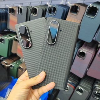 Dành Cho Samsung Galaxy Z Fold 7 Gấp Từ Xoay Trục Bọc Cao Cấp Aramid Sợi Carbon Vỏ Khung Sạc Không Dây