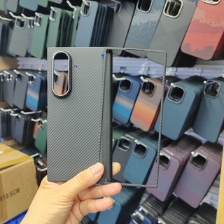 Dành Cho Samsung Galaxy Z Fold 7 Gấp Từ Xoay Trục Bọc Cao Cấp Aramid Sợi Carbon Vỏ Khung Sạc Không Dây