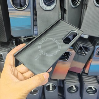 Dành Cho Samsung Galaxy Z Fold 7 Gấp Từ Xoay Trục Bọc Cao Cấp Aramid Sợi Carbon Vỏ Khung Sạc Không Dây