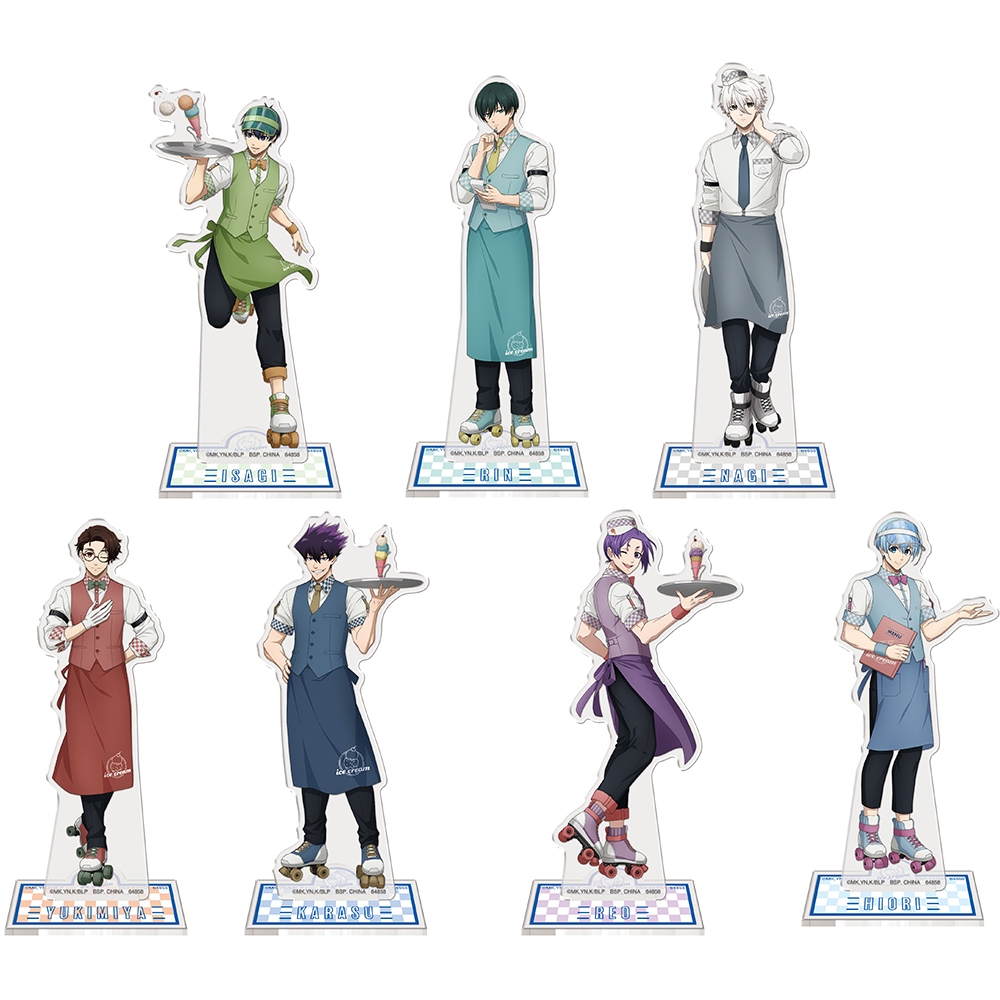 Khóa xanh Ichiban Kuji - Bồi bàn Ver. Bộ chân đế Acrylic Rin Sae Yukimiya Uruma Anime Merch