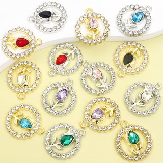 10 Chiếc Nhiều Màu Sắc Kim Cương Giả Inlay Hoa Tulip Vòng Hoa Quyến Rũ Tính Khí Thanh Lịch Xương Đòn Dây Chuyền Vòng Cổ Bông Tai Và Dây Xích Khác Đồ Trang Trí Thiết Kế Hoa DIY Mặt Dây Tròn Rỗng