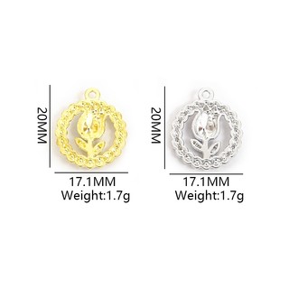 10 Chiếc Nhiều Màu Sắc Kim Cương Giả Inlay Hoa Tulip Vòng Hoa Quyến Rũ Tính Khí Thanh Lịch Xương Đòn Dây Chuyền Vòng Cổ Bông Tai Và Dây Xích Khác Đồ Trang Trí Thiết Kế Hoa DIY Mặt Dây Tròn Rỗng