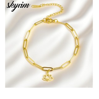 SKYRIM Vòng tay sen thanh lịch dành cho nữ bằng thép không gỉ Titan Quà tặng trang sức không gỉ