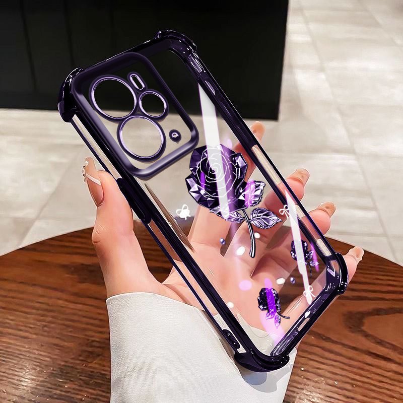 Ốp Điện Thoại Chống Rơi YBD Cho Realme 14 Pro Plus Realme 14T 5G Pha Lê Sáng Kim Cương Hoa Hồng Bảo Vệ Toàn Diện Ốp Lưng Trong Suốt