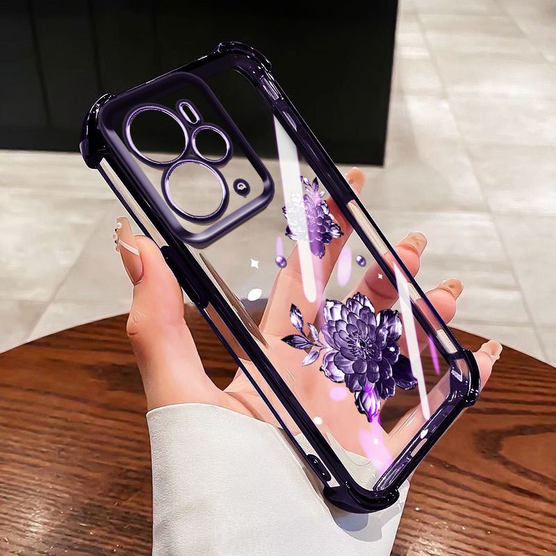 Ốp Điện Thoại Chống Rơi YBD Cho Realme 14 Pro Plus Realme 14T 5G Pha Lê Sáng Kim Cương Hoa Hồng Bảo Vệ Toàn Diện Ốp Lưng Trong Suốt