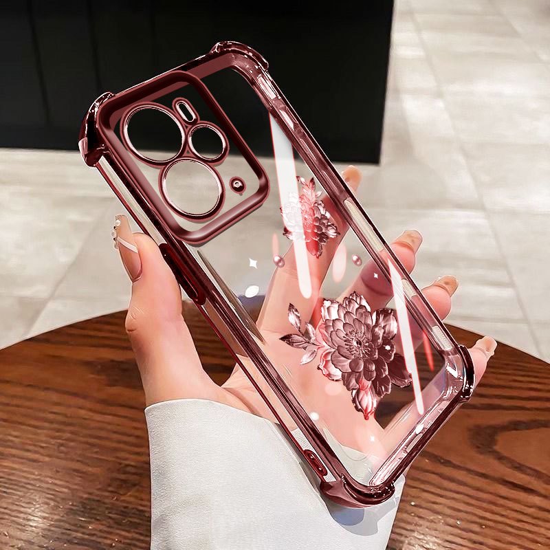 Ốp Điện Thoại Chống Rơi YBD Cho Realme 14 Pro Plus Realme 14T 5G Pha Lê Sáng Kim Cương Hoa Hồng Bảo Vệ Toàn Diện Ốp Lưng Trong Suốt