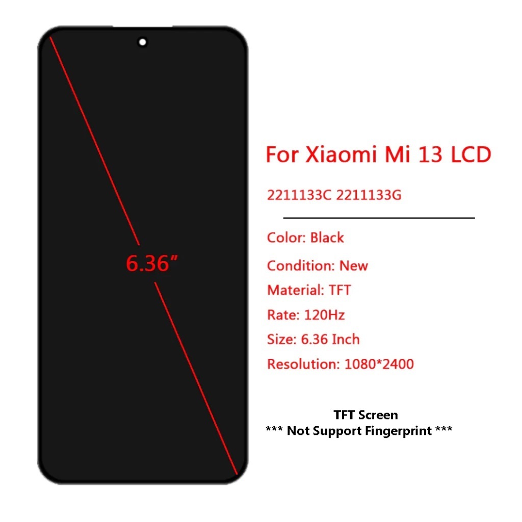 TFT Cho Xiaomi Mi 13 Màn Hình Cảm Ứng LCD Thay Thế Màn Hình Hiển Thị Cảm Ứng