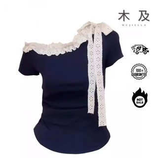 MUJIELLA Áo Baby Tee Cổ Trễ Ôm Body【Tôn Dáng】✓Vải Mềm Không Xù✓Đi Chơi/Party - Chất Hàn MUJI20250801204