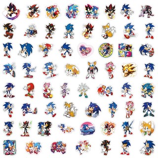 63 Chiếc Trò Chơi Sonic Dán Hoạt Hình Nhím Graffiti DIY Hành Lý Notebook Miếng Dán Trẻ Em Quà Tặng