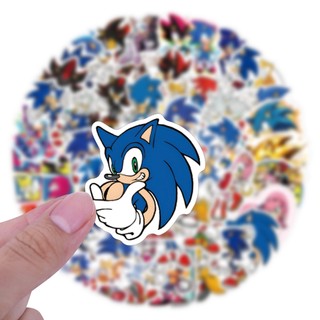 63 Chiếc Trò Chơi Sonic Dán Hoạt Hình Nhím Graffiti DIY Hành Lý Notebook Miếng Dán Trẻ Em Quà Tặng