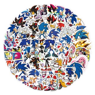63 Chiếc Trò Chơi Sonic Dán Hoạt Hình Nhím Graffiti DIY Hành Lý Notebook Miếng Dán Trẻ Em Quà Tặng
