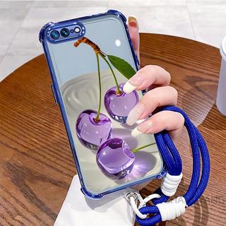 Ốp Lưng Cho iPhone 7 Plus iPhone 8 Plus Mạ Điện Bốn Góc Chống Sốc Vỏ Điện Thoại Thẩm Mỹ Pha Lê Hoa Văn Hoa Quả Thiết Kế Mới Miễn Phí Treo Dây