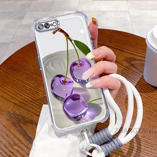 Ốp Lưng Cho iPhone 7 Plus iPhone 8 Plus Mạ Điện Bốn Góc Chống Sốc Vỏ Điện Thoại Thẩm Mỹ Pha Lê Hoa Văn Hoa Quả Thiết Kế Mới Miễn Phí Treo Dây