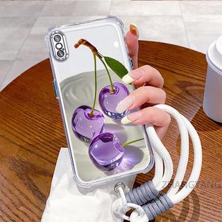Ốp Lưng Cho iPhone X Xs Xr Xs Max Mạ Điện Bốn Góc Chống Sốc Vỏ Điện Thoại Thẩm Mỹ Pha Lê Hoa Văn Hoa Quả Thiết Kế Mới Miễn Phí Treo Dây