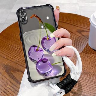 Ốp Lưng Cho iPhone X Xs Xr Xs Max Mạ Điện Bốn Góc Chống Sốc Vỏ Điện Thoại Thẩm Mỹ Pha Lê Hoa Văn Hoa Quả Thiết Kế Mới Miễn Phí Treo Dây