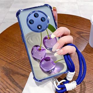 Ốp Lưng Cho OPPO reno 12F 5G Mạ Điện Bốn Góc Chống Sốc Vỏ Điện Thoại Thẩm Mỹ Pha Lê Hoa Văn Hoa Quả Thiết Kế Mới Miễn Phí Treo Dây