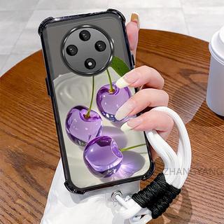 Ốp Lưng Cho OPPO reno 12F 5G Mạ Điện Bốn Góc Chống Sốc Vỏ Điện Thoại Thẩm Mỹ Pha Lê Hoa Văn Hoa Quả Thiết Kế Mới Miễn Phí Treo Dây