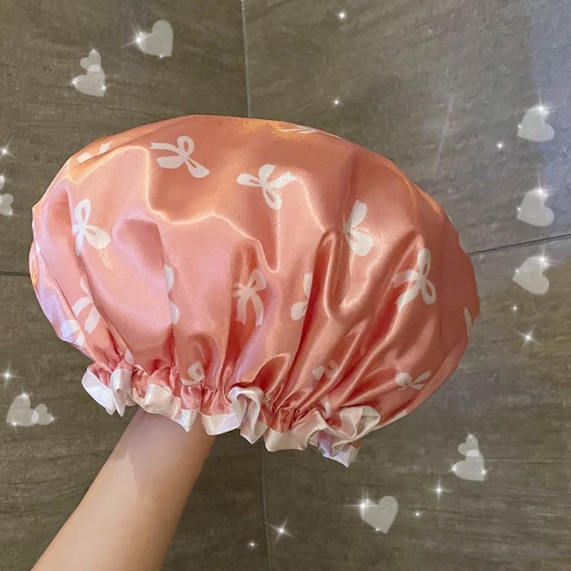 Cyp Hai Lớp Chống Thấm Nước Tắm Chống Bẩn Nhà Bếp Che Tóc Phòng Tắm Thoải Mái Co Giãn Tắm Vinh Quang