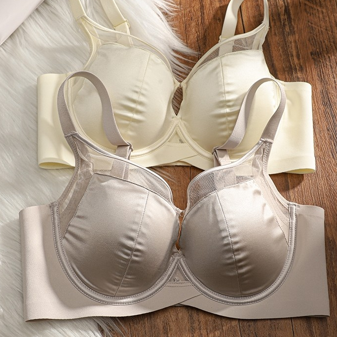 Bộ đồ lót satin liền mạch dành cho nữ với áo ngực vòng thép mềm điều chỉnh được