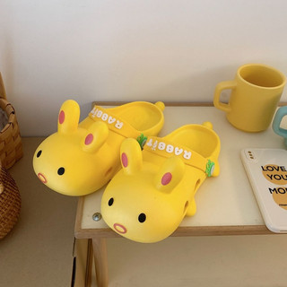 [Phong Cách Mới] Dép Xixitiao Dép Nữ Hoạt Hình Dễ Thương Thỏ Sinh Viên Mặc Bên Ngoài Cô Gái Mùa Hè Trái Tim Đế Dày Baotou