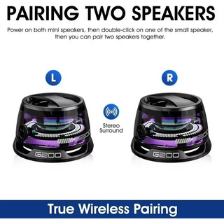 Loa Bluetooth di động G200 RGB Chiếu sáng Loa từ tính BT5.3 Hộp âm thanh Mini 7 giờ Phát lại Giá đỡ điện thoại