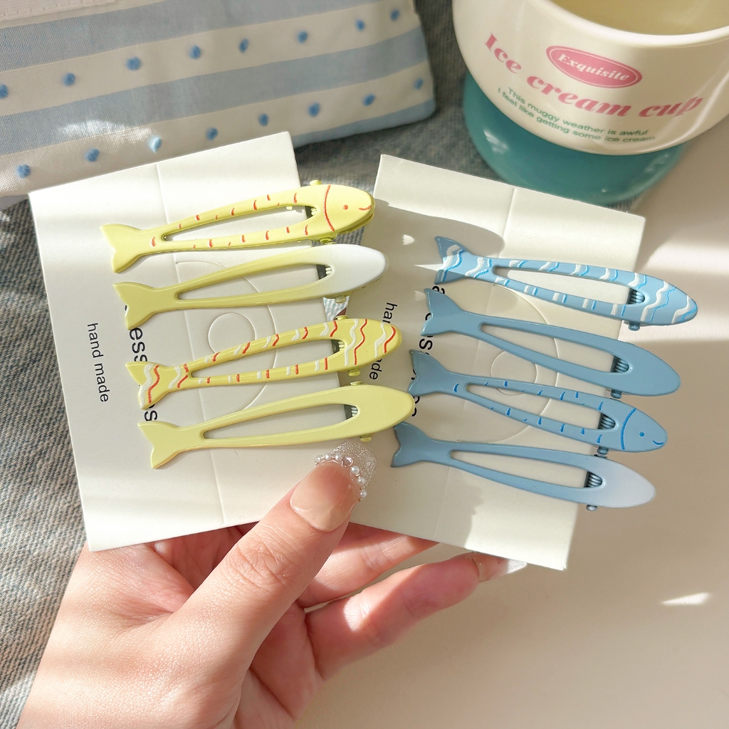 Kẹp tóc nhỏ tươi màu sữa xanh ngọt mắt, thời trang Hàn Quốc, bền đẹp dành cho học sinh và sinh viên mùa hè