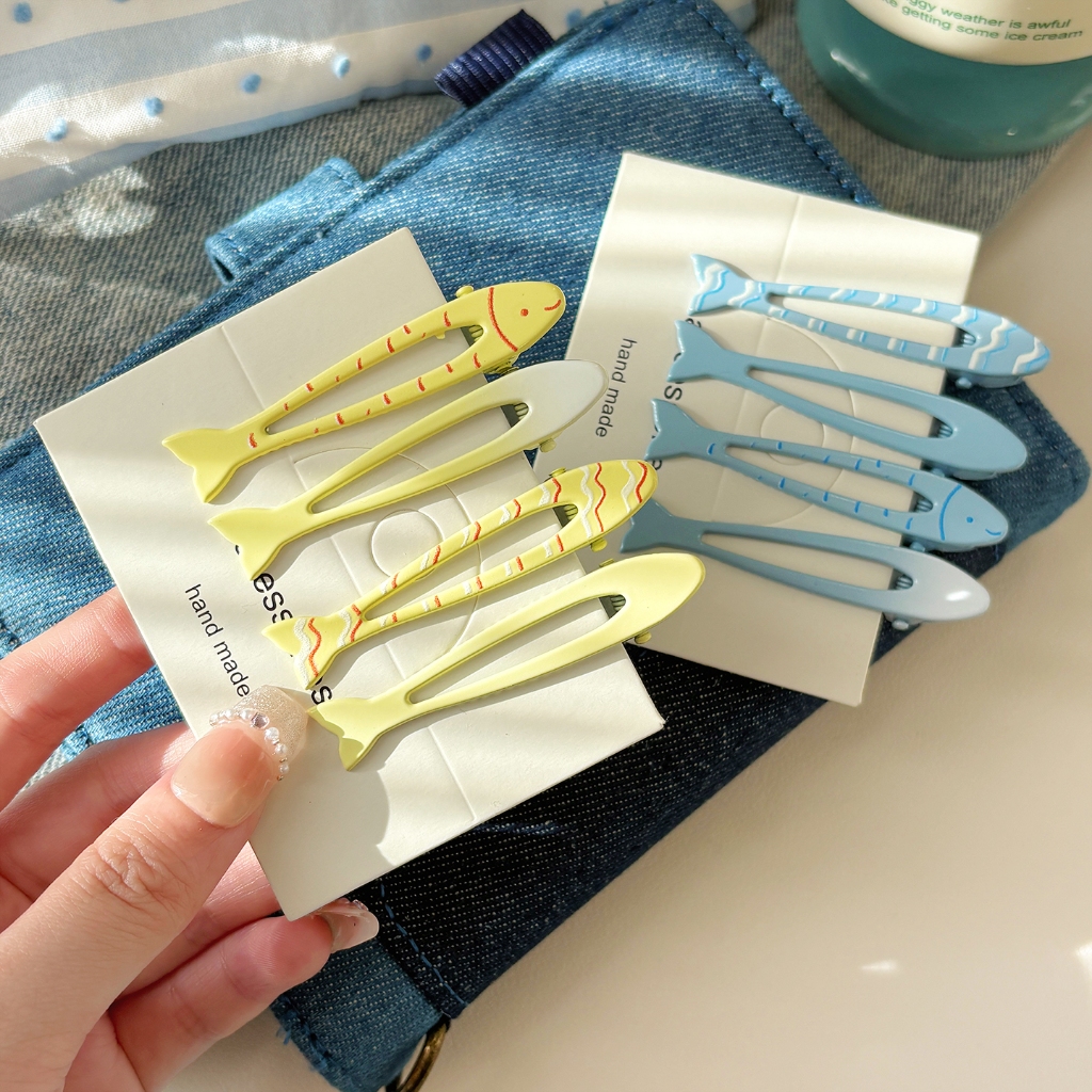 Kẹp tóc nhỏ tươi màu sữa xanh ngọt mắt, thời trang Hàn Quốc, bền đẹp dành cho học sinh và sinh viên mùa hè