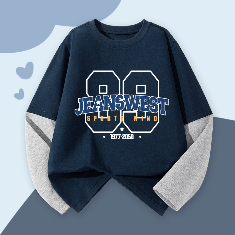 W.G.Q Áo thun dài tay bé trai, vải 100% Cotton thoáng khí thoải mái, có đệm in kỹ thuật số