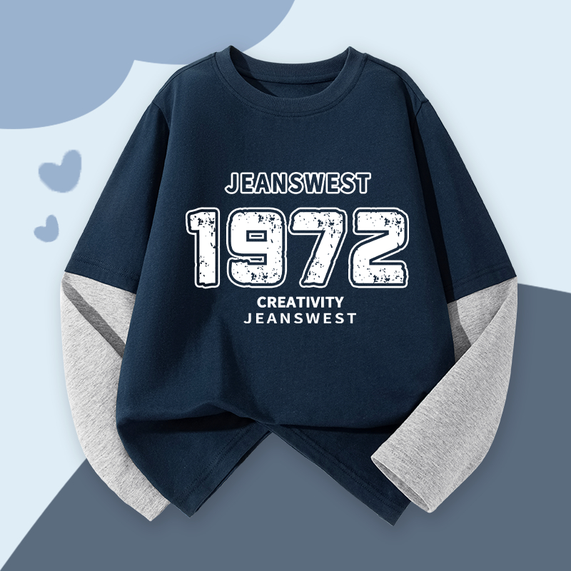 W.G.Q Áo thun dài tay bé trai, vải 100% Cotton thoáng khí thoải mái, có đệm in kỹ thuật số