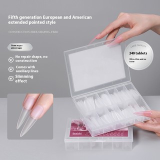 ANNIES 240PCS Pha Lê Miếng Dán Móng Tay-Đầm Phụ Trợ Thế Hệ Thứ Năm Miếng Dán Móng Tay Pha Lê Độ Trong Suốt Cao Liền Mạch Mũi Nhọn Miếng Dán Đầy Đủ Mở Rộng Làm Móng Tay