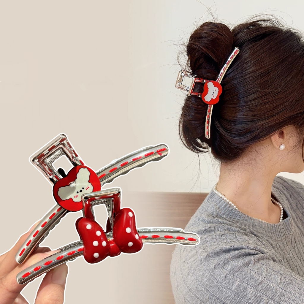 Nơ kẹp tóc bạc trượt style Hàn Quốc, món quà sinh nhật dễ thương cho nàng