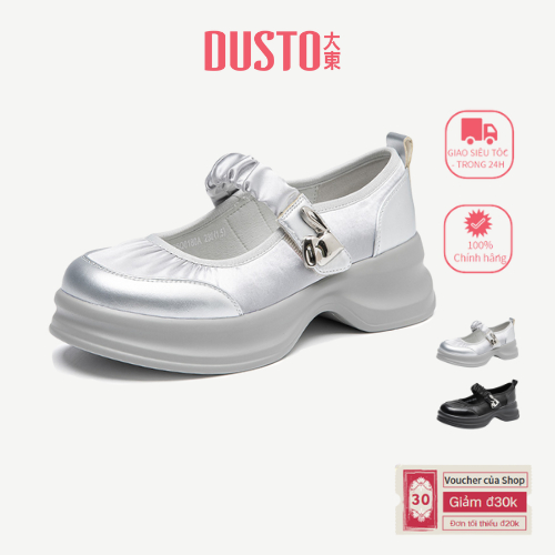 DUSTO Giày Đế Dày Mary Jane Xếp Ly Dây Ngang DW25Q0180A