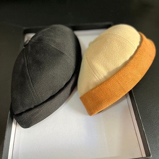 Nhật Bản Corduroy Vintage Mũ Da Dưa Nam Thu Đông Hip-hop Street Cap Nữ Đa Năng Chủ Nhà Mũ