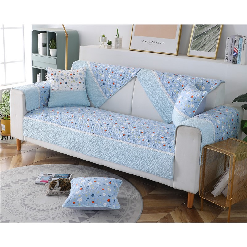 Vỏ Bọc Đệm Ghế Sofa Đơn / Đôi Bằng Vải Cotton Chống Trượt Hiện Đại