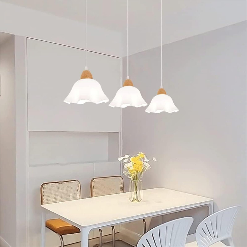 Đèn chùm trần hoa Acrylic Nhật Bản, Đèn mặt dây chuyền bằng gỗ Led, Phòng khách, Phòng ngủ, Phòng ăn Đèn thả trang trí phòng ăn