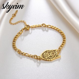 Skyrim Nam Nữ Vòng Tay Sói Mặt Dây Chuyền Titan Thép Không Gỉ Trang Sức Thời Trang Quà Tặng