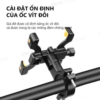 SEAMETAL Xe Máy Xe Đạp Giá Đỡ Điện Thoại Hợp Kim Nhôm ABS Nhựa Hấp Thụ Sốc Đế Điện Thoại Chống Thấm Nước Ổn Định