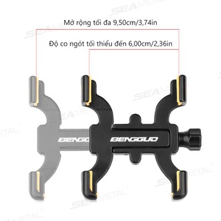 SEAMETAL Xe Máy Xe Đạp Giá Đỡ Điện Thoại Hợp Kim Nhôm ABS Nhựa Hấp Thụ Sốc Đế Điện Thoại Chống Thấm Nước Ổn Định