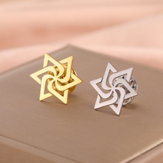Ngôi sao sáu cánh vàng thổ cẩm thép không gỉ - Phụ kiện thời trang