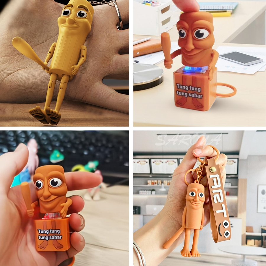 Tung Tung Tung Sahur 3D In Đồ Chơi Brainrot Từ Tung Tung Saur Di Chuyển Khớp Hành Động Hình