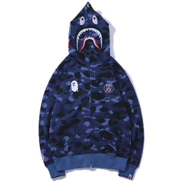 Áo khoác hoodie sweater dạ quang hình bape x psg rằn ri cho nam nữ 0819 ...