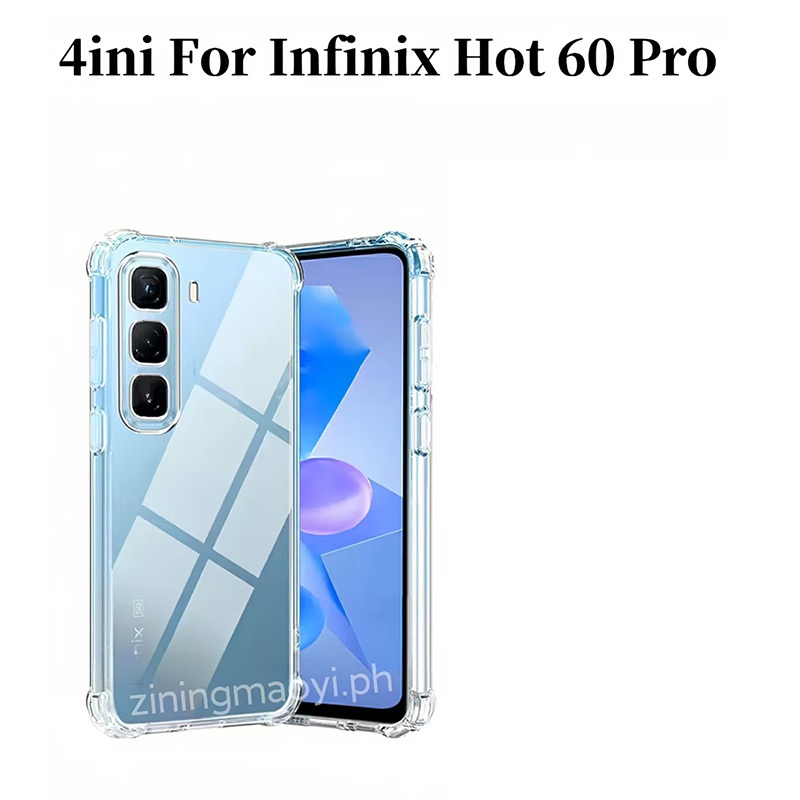 4in1 Cho Infinix Hot 60Pro Ốp Điện Thoại Chống Sốc Trong Suốt Cho Hot 60i Hot 50i Hot 50 4G Hot 50 5G Kính Cường Lực Phim Và Phim Ống Kính Và Phim Mặt Sau