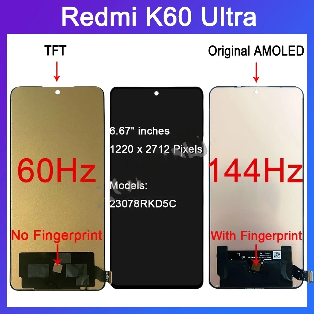 TFT Cho Redmi K60 K60 Pro K60 Ultra Màn Hình LCD Thay Thế Màn Hình Cảm Ứng