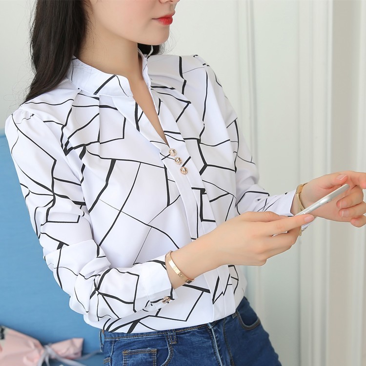 Áo sơ mi sọc nứt của tôi Bộ đồ dài tay mỏng chuyên nghiệp dành cho nữ