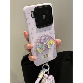 Ốp lưng dây chuyền họa tiết hoa tím cho iPhone 11 12pro 13 13pro 13promax 15pro 15promax 14 14promax 14 pro 16 pro max 17 17 pro 17 pro max Ốp điện thoại di động hai trong một