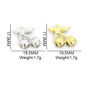 10 chiếc 8 màu Pha lê đính đá khảm anh đào, Mặt dây chuyền tạo kiểu trái cây mùa hè tinh tế cho chuỗi xương đòn DIY Sweet Girls, Vòng cổ, Bông tai, Móc khóa và túi treo
