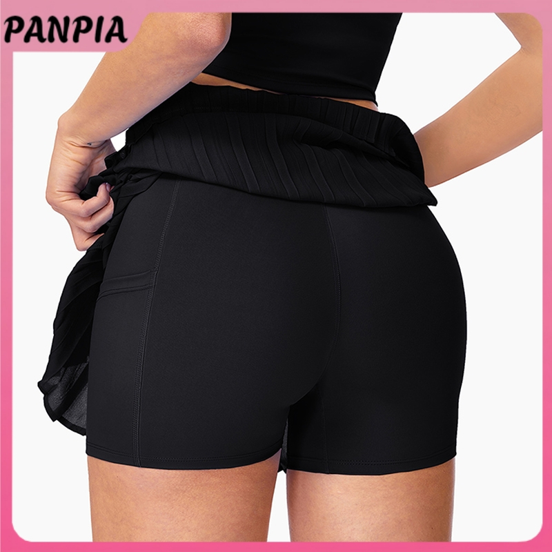PANPIA-Thời Trang Thường Ngày Cao Cấp Nhanh Khô Giải Trí Quần Vợt Chạy Bộ Thể Dục Thể Thao Xếp Ly Váy Giả Hai Mảnh HEVN